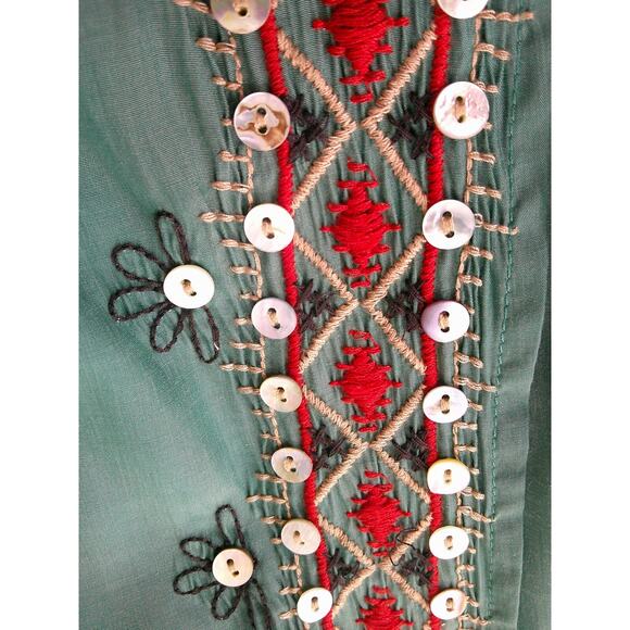 Double D Ranch Emerald Green Western Open Cardigan w/Kimono Sleeves Large - Picture 3 of 8